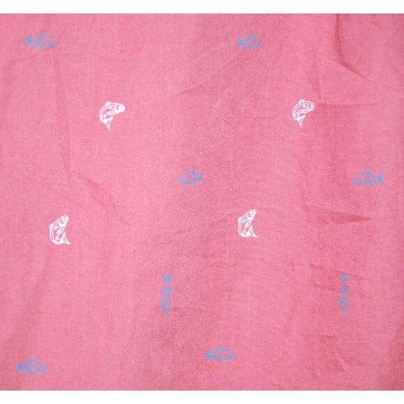 Magellan Mens 2XL Classic Fit Pink Tiny Fish Pattern Button Up Shirt Summerville - Picture 5 of 9